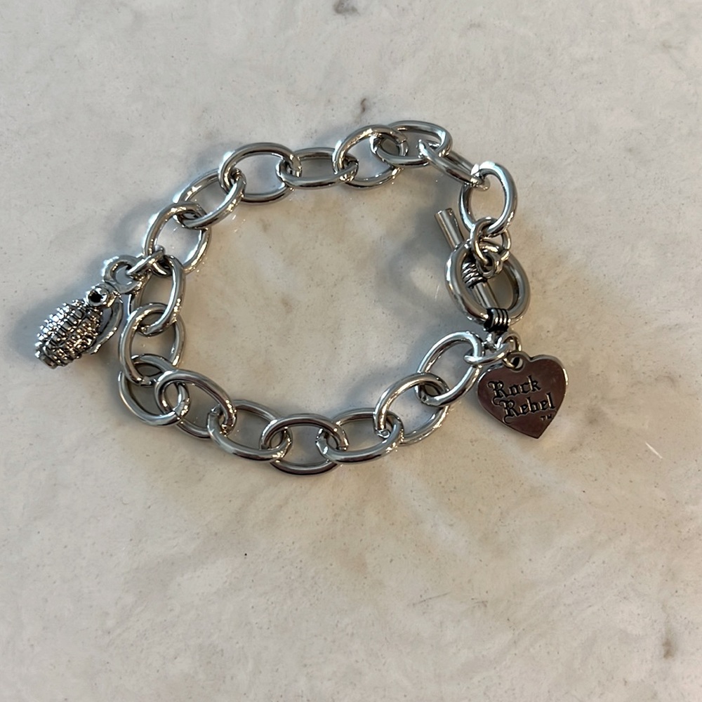 Rock Rebel “Tiffany style” bracelet with charms! Very cool!